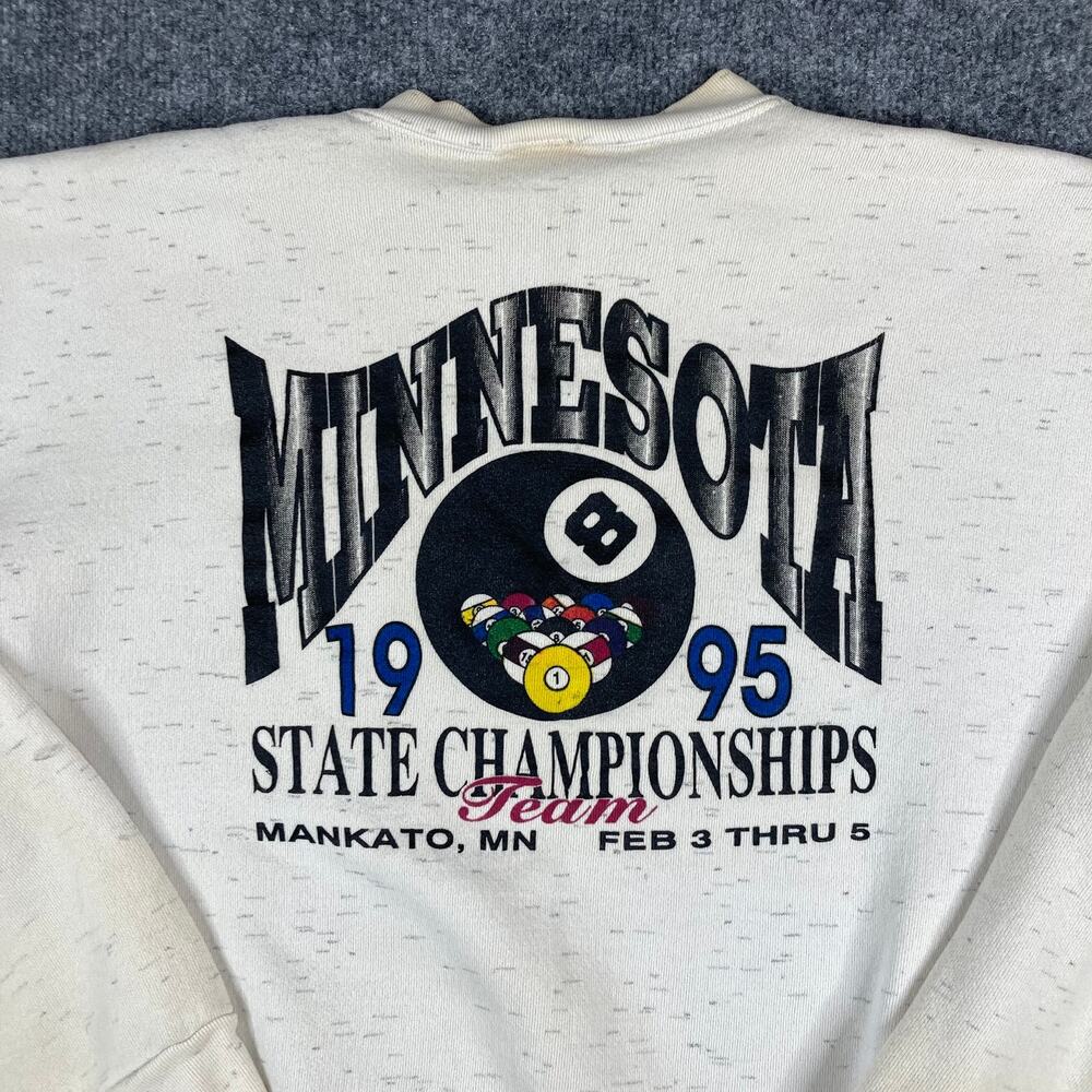 Oneita Sweatshirt Mens XL Cream‎ Billiards Graphic Power Sweats USA